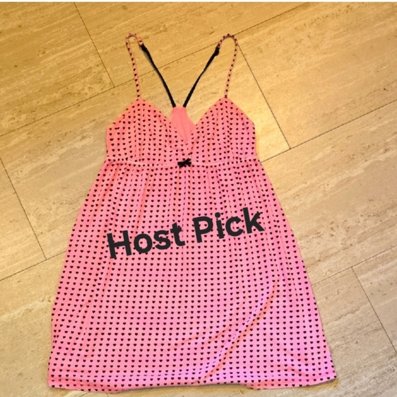 PINK Victoria's Secret Other - PINK Victoria's Secret "I Only Sleep In Pink" Pink/Black Heart Babydoll Nightie